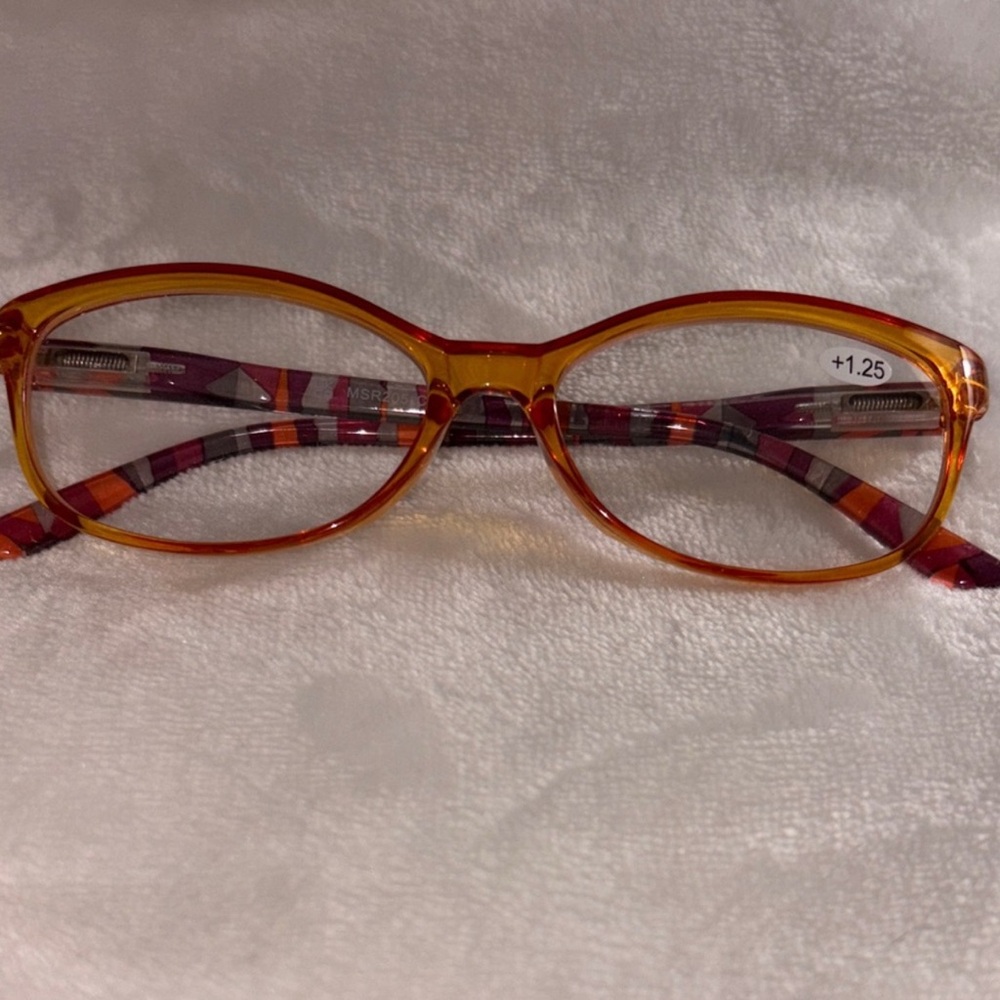 Orange and Purple Reading Glasses
